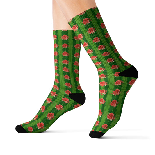 Cushioned Basketball Socks - Watermelon Carnage