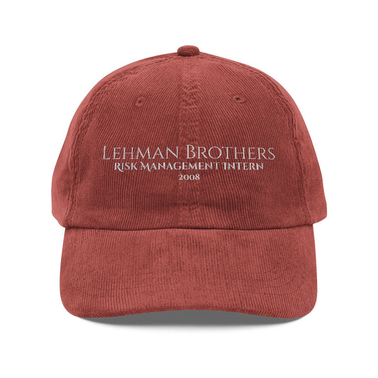 Embroidered Corduroy Cap - Lehman Brothers Intern 2008